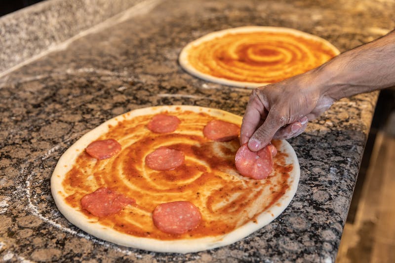 Spicy diavola pizza at Anthony's coal fired restaurant